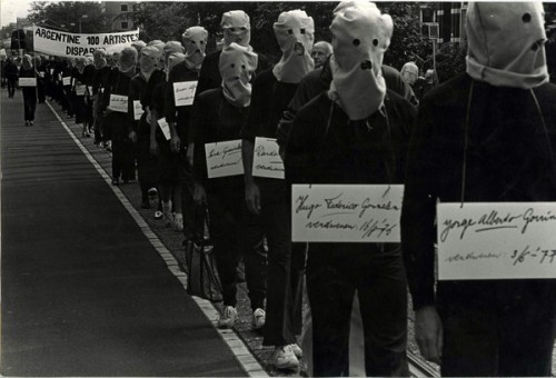 Demonstrations against the enforced disappearances in Argentine in Amsterdam, 1981 Courtesy Archive Amnesty International Netherlands, IISH, Amsterdam